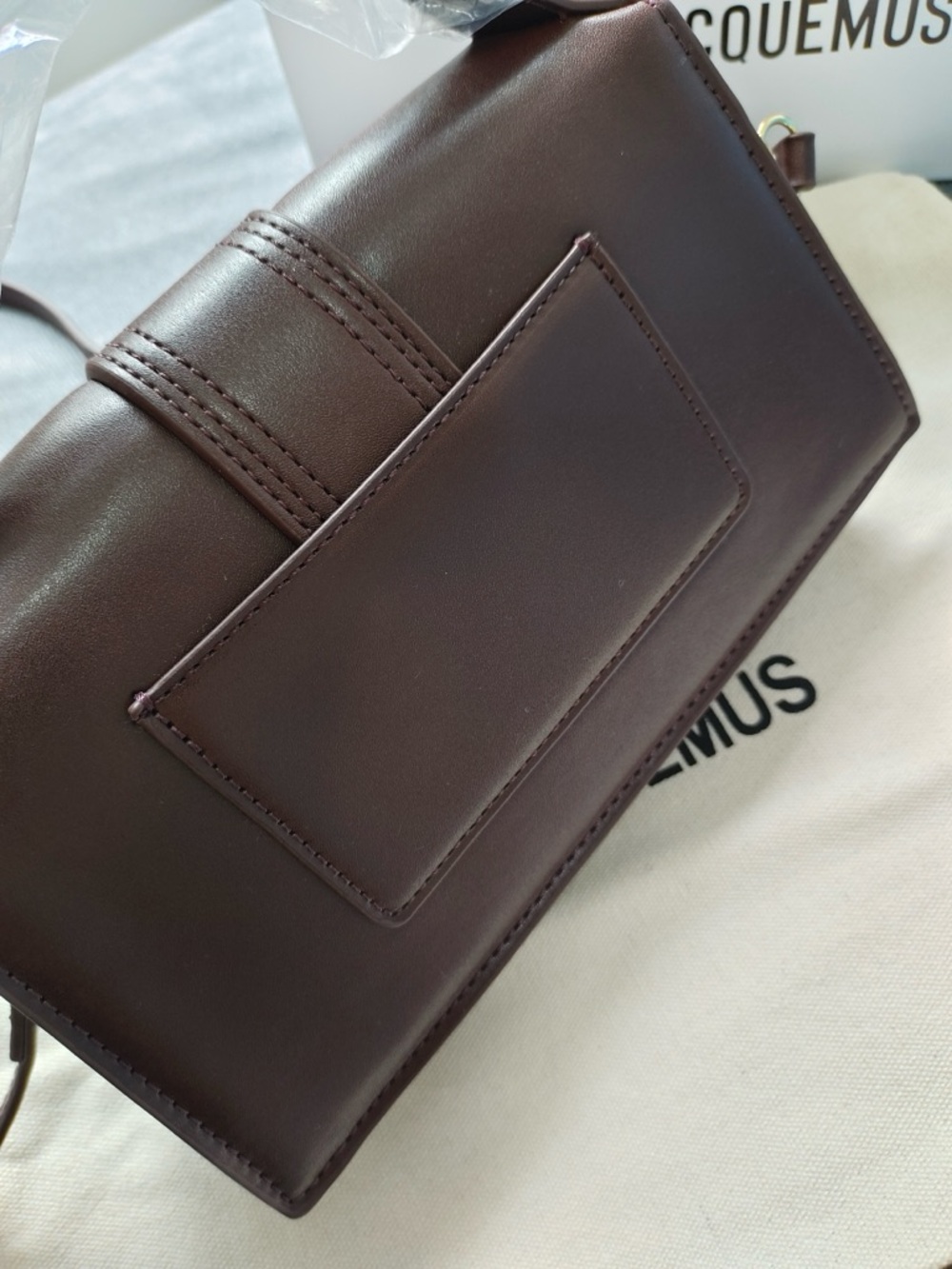 Jacquemus Dark Brown Leather Crossbody Bag with Gold Logo - Picture 4 of 7